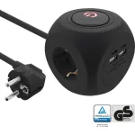 InLine laadimiskuubik InLine 16499B 3x maanduskontakt 2x USB-C 2x USB-A must 2m