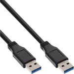InLine USB 3.2 Gen.1 kaabel, A-pistik isane / A-pistik isane, must, 0,5 m