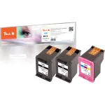 Peach PI300-658 tindikassettide multipakk, &uuml;hilduv HP 302-ga, pigmendip&otilde;hine, 3 tk, must, ts&uuml;aan, magenta, kollane