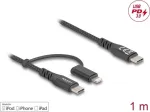 DeLOCK USB-kaabel USB 2.0 1m USB C USB C/Lightning Must