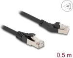 DeLOCK v&otilde;rgukaabel RJ45 Cat.8.1 pistik 45&deg; vasak 0,5 m must