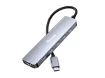 EQUIP USB-C 6‑in‑1 Multifunctional Adapter &mdash; HDMI 4K/60Hz, 4&times; USB‑C Gen2 (10Gbps), 100W PD, 0.25 m kaabel, hall
