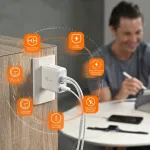 j5 create 70W GaN USB-C 4 pordiga laadija &mdash; siseruumide vahelduvvoolutoitega, universaalne &uuml;hilduvus, valge