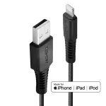 Lindy 3 m tugevdatud USB t&uuml;&uuml;p A &ndash; Lightning laadimis- ja s&uuml;nkroonimiskaabel