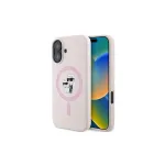 Karl Lagerfeld iPhone 16 Plus 6,7 tolli silikoonist k&otilde;va &uuml;mbris r&otilde;nga ja MagSafe'iga - Roosa