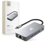 TECH-PROTECT HB05 9-in-1 USB-C Hub Adapter koos USB 2.0, USB 3.0, HDMI 4K 60Hz, SD/TF, PD 100W, RJ45 Gigabit Ethernet, Space Grey
