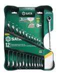 SATA 13-osaline topeltp&ouml;&ouml;rdp&auml;hkli kombineeritud mutriv&otilde;tmete komplekt X-Beam disainiga, meeterm&otilde;&otilde;dustik, 8-21 mm, kroomvanadiumteras, puhutud vormiga karp