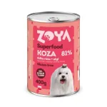 M&auml;rg koeratoit ZOYA Superfood Kits 400 g &mdash; t&auml;isv&auml;&auml;rtuslik m&auml;rgtoit t&auml;iskasvanud koertele kitsega, 400 g purk