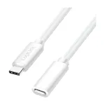 LOGILINK USB 2.0 Type-C pikenduskaabel &ndash; USB-C isane kuni emane, 480 Mbps, 100W Power Delivery, valge, 1m