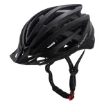 Wozinsky MTB jalgrattakiiver eemaldatava visiiri ja tagumise USB-tuliga 54-57 cm - must