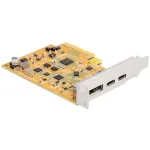 Delock 90161 PCI Express x4 laienduskaart 2 x v&auml;lise USB Type-C 10 Gbps pesaga, 1 x DP Alt Mode&rsquo;iga