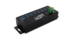 EXSYS USB 3.2 Gen1 7-pordiline t&ouml;&ouml;stuslik jaotur DIN-liistu komplekti ja 15kV ESD-kaitsega (EX-1187HMVS-2)