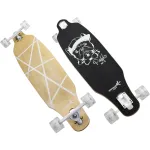 Longboard Muuwmi Lights GLOW ABEC 7 valgusratastega, must/roheline