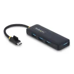 StarTech.com 4-pordiline USB-C jaotur, 5 Gbps, USB-C kuni 4x USB-A, siiniga toidetav, v&auml;ike reisimini jaotur, mitme pordiga USB 3.0 jaotur, kaasaskantav jaotur, &uuml;levoolukaitse