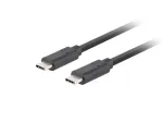 USB-C&ndash;USB-C-kaabel LANBERG CA-CMCM-32CU-0010-BK &mdash; USB 3.2 Gen 2, 1 m, must, 100 W laadimine, 4K-video