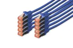 DIGITUS CAT6 S/FTP patch-kaabel, 3 m, sinine, 10 tk pakendis