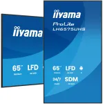 iiyama LH6575UHS-B2AG Signage Display Digitaalne siltide kuva 163.8 cm (64.5 tolli) LCD Wi-Fi 500 cd/m&sup2; 4K Ultra HD Must Sisseehitatud protsessor Android 11 24/7