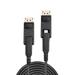 Lindy 70m fiiberoptiline h&uuml;briid-Mini DisplayPort 1.4 kaabel eemaldatavate DP-pistikutega