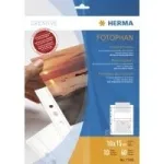 Fototaskud HERMA Fotophan 10x15 cm horisontaalpaigutus valge 10 tk
