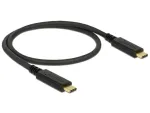 Delock 83042 USB 3.1 Gen 2 kaabel, USB-C-isapistik &ndash; USB-C-isapistik, 10 Gbps, PD 3 A, E-Marker, 0,5 m, must