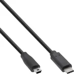 InLine USB 2.0 kaabel, USB-C isane / mini-B isane (5pin), must, 5m