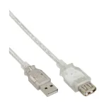 USB 2.0 pikenduskaabel Type A M/F InLine 34650 0,5 m l&auml;bipaistev