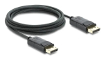 DELOCK koaksiaalne DisplayPort-kaabel 8K 60 Hz, DisplayPort-DisplayPort, 2 m, must, punutud