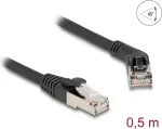 V&otilde;rgukaabel DeLOCK RJ45 Cat.6A S/FTP 45&deg; paremale nurgaga otse 0,5 m must