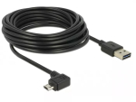 USB 2.0 kaabel DELOCK Type-A to Micro-USB B nurga all vasak/parem, 5 m, must