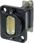 Neutrik D-SUB adapter D-SUB-pistik 15 kontaktiga - D-SUB-pesa 15 kontaktiga NADB15MF-B 1 tk (NADB15MF-B)