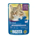 BOZITA sterilised t&uuml;kid tarretises kalkunilihaga m&auml;rgtoit kassidele, 85 g