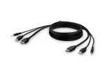 KVM-kaabel Belkin F1DN1CCBL &mdash; HDMI-USB A/B koos heli, USB-klaviatuuri/hiireportidega, 3 m