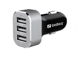 Sandberg Multi autolaadija 3x USB, auto, sigaretis&uuml;&uuml;taja, USB, 5 V, must, h&otilde;bedane