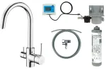 DEANTE 3-Way Kitchen Faucet with Water Filtration Set, Matte Black, BCHF064M