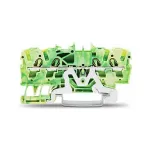 WAGO 2002-1407 4-juhiline kaitsejuhi klemmliist 0,25-2,5 mm&sup2; 4 mm&sup2; roheline-kollane