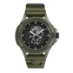 Philipp Plein Men's PWUBA0423 Automatic Skeleton Watch 44mm Black Silicone