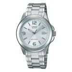 Casio MTP-1215A-7A meeste analoogkvartskell roostevabast terasest k&auml;ev&otilde;ruga, h&otilde;bedane sihverplaat, 38,4 mm korpus, kuup&auml;eva ja n&auml;dalap&auml;eva n&auml;idik, 50 m veekindlus