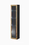 Vitriinkapp Cama Meble VIGO 180 seinale kinnitatav klaasvitriin 1800&times;400&times;300 mm must/wotan tamm
