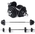 Tunturi Barbell/Dumbbell Set 20 kg Cast Iron with Spinlock Bars