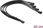 Delock ventilaatori kaabli jagaja 1 x 4 Pin PWM pistikupesa pistikule + 3 x 4 Pin pistikut (3 tihvti h&otilde;ivatud) punutud varjestusega 40 cm must