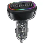 USAMS C34 48W PD kiirlaadija auto USB-C ja 3x USB-A - must