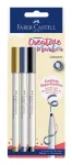 Faber-Castell Goldfaber Creative Marker Set, 3 Pieces, Water-Based, Brush Tip, Assorted Colours (Black, Grey, White), Blister Pack 160905