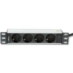 Techly I-CASE M10-4D toitejaotusseade (PDU) 4 vahelduvvoolu pistikupesa 1U must, h&otilde;bedane