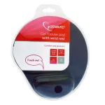 Hiirematt GEMBIRD MP-GEL-BK &mdash; must kummist ja geelist randmetoega, 220&times;240 mm