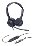 Yealink UH42 Dual UC USB-C/A Peakomplekt, Juhtmega, K&otilde;ned/Muusika, 20 - 20000 Hz, 160 g, Peakomplekt, Must