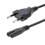 StarTech.com 3m s&uuml;learvuti toitekaabel, EU-pistik C7-pessa, 2,5 A 250 V, 18AWG, s&uuml;learvuti asenduskaabel, printeri toitekaabel, s&uuml;learvuti laadimiskaabel, s&uuml;learvuti toiteadapteri kaabel, must