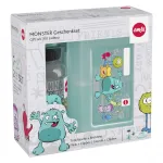 EMSA 518138 Kids Set Monster, 0,4 l joogipudel koos l&otilde;unakarbiga, t&uuml;rkiissinine