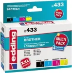 edding printerikassetid EDD-433 must, ts&uuml;aan, magenta, kollane, &uuml;hilduvad brother LC-980BK/C/M/