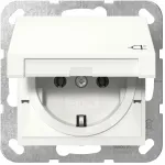 Schuko pistikupesa GIRA System 55, valge, s&uuml;gavus 29 mm