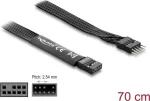 Delock HD Audio lintkaabli pikendus, 9-pin header pistik-pesa, 70 cm, must